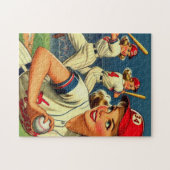 ヴィンテージベースボールガールズイラストレーション ジグソーパズル (横)