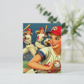 ヴィンテージベースボールガールズイラストレーション ポストカード (スタンド正面)