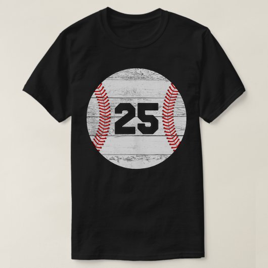 ヴィンテージベースボールジャージー第25号 Tシャツ (デザイン正面)