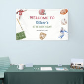 ヴィンテージベースボールスポーツの誕生日パーティーサインバナー 横断幕 (トレードショー)