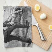 ヴィンテージベースボールバイトゥーレ・デ・タルストラップ， 1885 キッチンタオル (四つ折り)