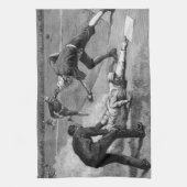 ヴィンテージベースボールバイトゥーレ・デ・タルストラップ， 1885 キッチンタオル (縦)