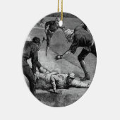ヴィンテージベースボールバイトゥーレ・デ・タルストラップ， 1885 セラミックオーナメント (右)