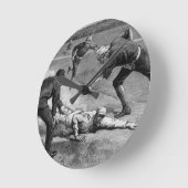 ヴィンテージベースボールバイトゥーレ・デ・タルストラップ， 1885 ラウンド壁時計 (傾斜)