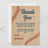 ヴィンテージベースボールボーイズ誕生日サンキューカード 招待状 (正面)