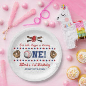 ヴィンテージベースボールルーキー1st誕生日紙プレート ペーパープレート (パーティー)