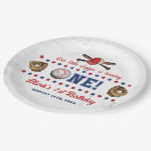 ヴィンテージベースボールルーキー1st誕生日紙プレート ペーパープレート (アングル)