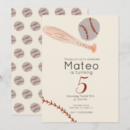 ヴィンテージベースボール誕生日パーティー 招待状
