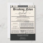 ヴィンテージペイオールドレトロ新聞ブライダルシャワー 招待状 (正面)