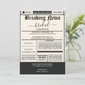 ヴィンテージペイオールドレトロ新聞ブライダルシャワー 招待状 (スタンド正面)