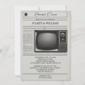 ヴィンテージペイオールドレトロ新聞リハーサルディナー 招待状 (正面)