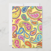 ヴィンテージペイズリーのカラフル第1誕生日招待状 招待状 (裏面)