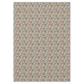 ヴィンテージペイズリーインレッドティール(緑がかった色)クリーム テーブルクロス (正面)