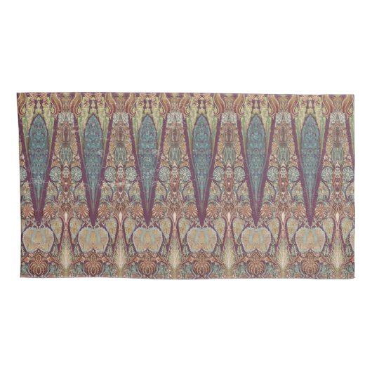 ヴィンテージペイズリーエレファントパープルボホシックカシミール 枕カバー (裏面-右)