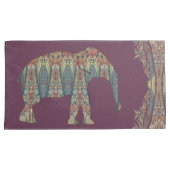 ヴィンテージペイズリーエレファントパープルボホシックカシミール 枕カバー (正面右)