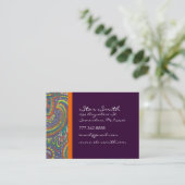 ヴィンテージペイズリーオレンジアンドプラム 名刺 (スタンド正面)