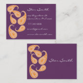 ヴィンテージペイズリーオレンジアンドプラム 名刺 (正面/裏面)