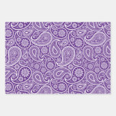 ヴィンテージペイズリーオンオレンジ、緑、紫 ラッピングペーパーシート (正面3)