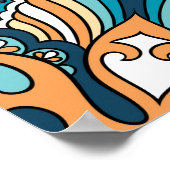 ヴィンテージペイズリーカーチーフ：東洋プリント。 ポスター (角)