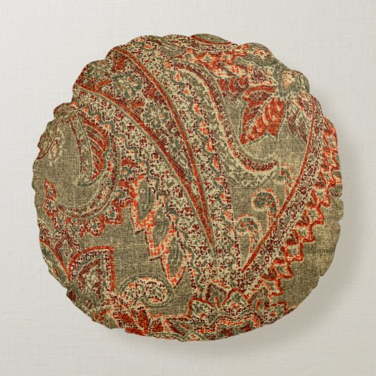 ヴィンテージペイズリークッション ラウンドクッション (正面)