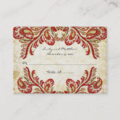 ヴィンテージペイズリーダマスクテーブル座席表 プレイスカード (正面)