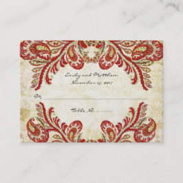 ヴィンテージペイズリーダマスクテーブル座席表 プレイスカード