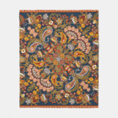 ヴィンテージペイズリーバンダナプリント、シルクネックスカーフまたは フリースブランケット (正面)