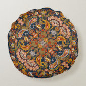 ヴィンテージペイズリーバンダナプリント,シルクネックスカーフ又はk ラウンドクッション (裏面)