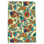 ヴィンテージペイズリーパターンの黄色の大抱き枕 ミディアムペーパーバッグ (裏面)