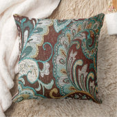 ヴィンテージペイズリーパターン装飾用クッション クッション (ブランケット)