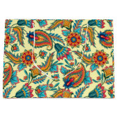 ヴィンテージペイズリーパターン（黄色） ラージペーパーバッグ (正面)