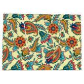 ヴィンテージペイズリーパターン（黄色） ラージペーパーバッグ (裏面)