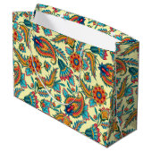 ヴィンテージペイズリーパターン（黄色） ラージペーパーバッグ (裏面アングル)