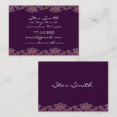 ヴィンテージペイズリーピンクアンドラズベリー 名刺 (正面/裏面)
