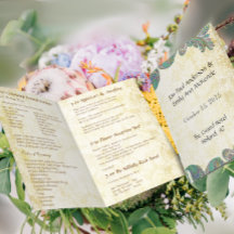 ヴィンテージペイズリーピーコックカラー結婚式 プログラム