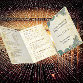 ヴィンテージペイズリーピーコックカラー結婚式 プログラム