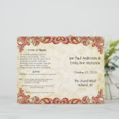 ヴィンテージペイズリーピーコックレッド結婚式 プログラム (スタンド正面)