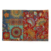 ヴィンテージペイズリーマンダラカラフルパッチワーク 枕カバー (裏面)