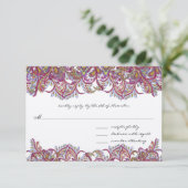 ヴィンテージペイズリーラズベリーフェザー 出欠カード (スタンド正面)