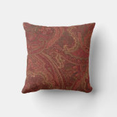 ヴィンテージペイズリーワインセージモホ装飾用クッション クッション (裏面)