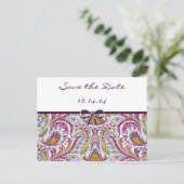 ヴィンテージペイズリー日付の保存 案内ポストカード (スタンド正面)