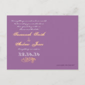 ヴィンテージペイズリー日付の保存 案内ポストカード (裏面)