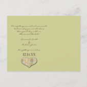 ヴィンテージペイズリー日付の保存 案内ポストカード (裏面)