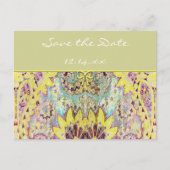 ヴィンテージペイズリー日付の保存 案内ポストカード (正面)