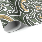 ヴィンテージペイズリー東洋民族パターンシームレスp ラッピングペーパー (ロールコーナー)