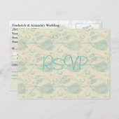 ヴィンテージペイズリー結婚式招待状RSVPと写真 ポストカード (正面/裏面)