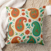ヴィンテージペイズリー花柄 クッション (ブランケット)