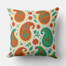ヴィンテージペイズリー花柄 クッション