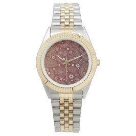 ヴィンテージペイズリー（茶色の背景） 腕時計