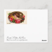 ヴィンテージペインターのパレットとバラ ポストカード (裏面)